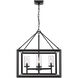 Smyth 4 Light 21 inch Matte Black Chandelier Ceiling Light in Clear Glass
